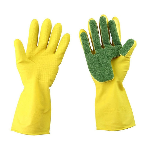 1 Pair Creative Home Washing Cleaning Gloves Garden Kitchen Dish Sponge Fingers Rubber Household Cleaning Gloves for Dishwashing