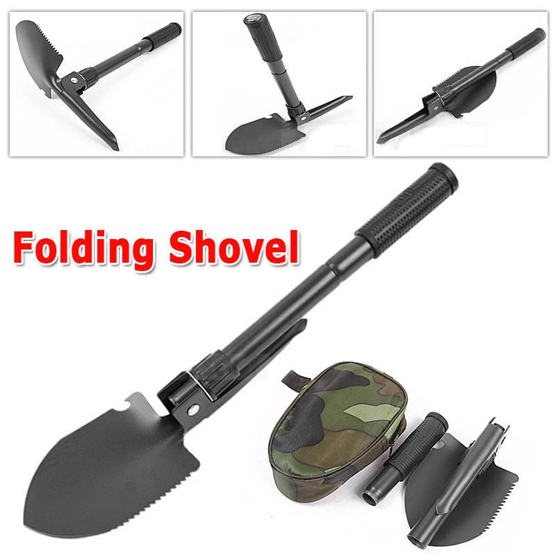 100% BRAND Military Portable Folding Shovel Survival Spade Trowel Dibble Pick Emergency Garden Camping Outdoor Palaplegable Tool