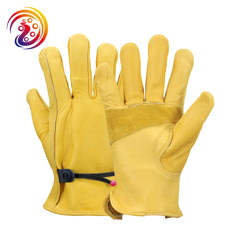 OLSON DEEPAK Work Gloves Cowhide Leather Factory Driver Climbing Gardening Protective Glove HY018