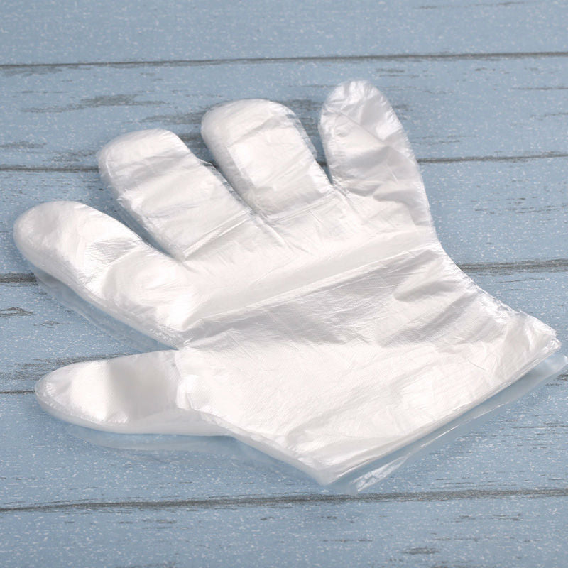 100pcs/Lot Disposable Gloves One-off Plastic Gloves Restaurant BBQ Transparent Eco-friendly PE Gloves Kitchen Garden accessories