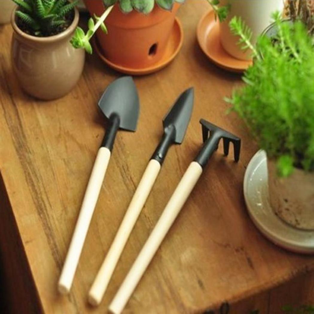 Excavator Tools hand Handle Rake Iron Set tool Wooden Spade sturdy Tools Garden Black Mini Plant durable gardening Outdoor
